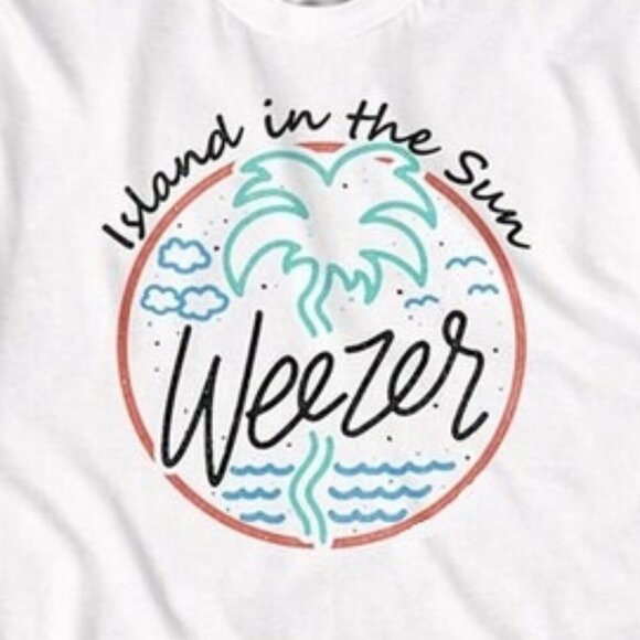 Weezer Island In The Sun Rock Band Music Fan Graphic Album Tour Classic Tee - Picture 2 of 5